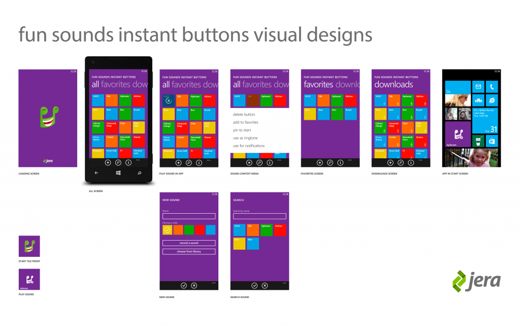 Fun Sounds Instant Buttons Windows Phone design